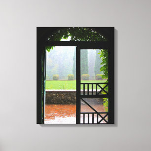 Première pluie, lierre et toile enveloppée par