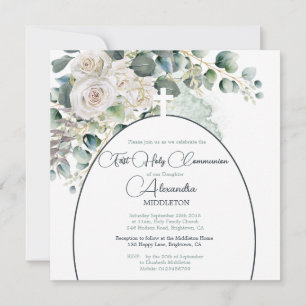 Première Sainte Communion Croix verte des Roses re