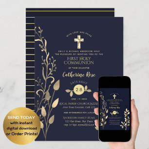 Première Sainte Communion Invitations Garçons Vers