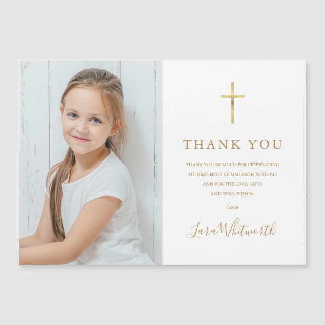 Première Sainte Communion Merci d'or (Devant)
