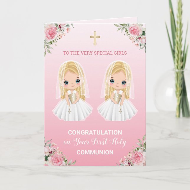 Première Sainte Communion pour carte de vœux Petit (Devant)