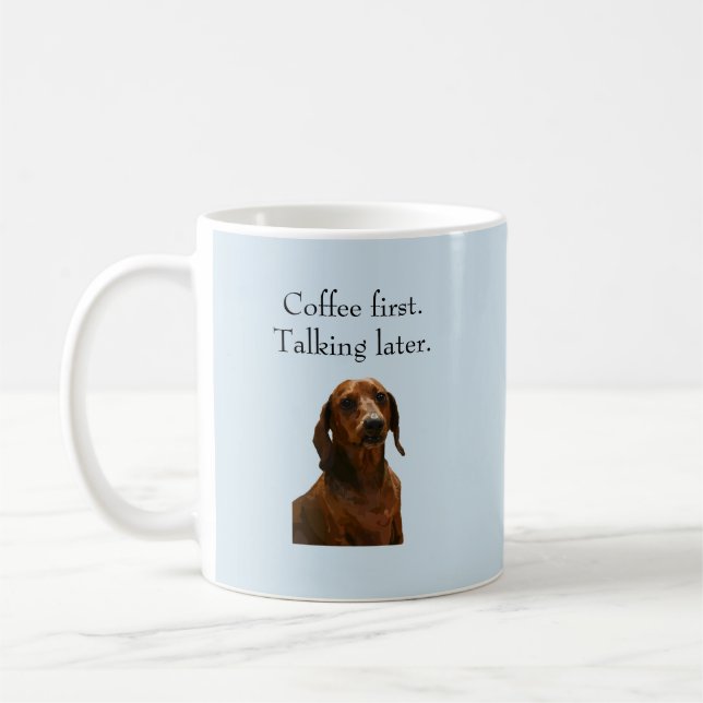 Première tasse drôle de teckel de café (Gauche)