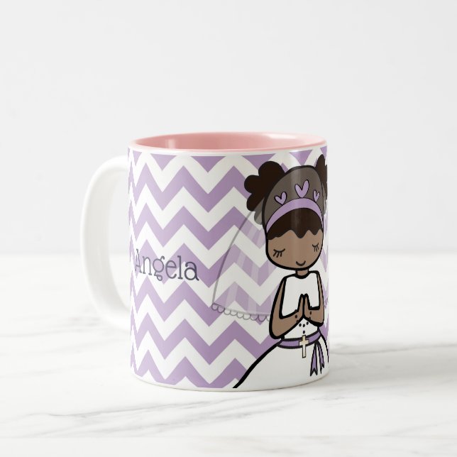 Première tasse personnalisée de nom de fille de (Devant gauche)