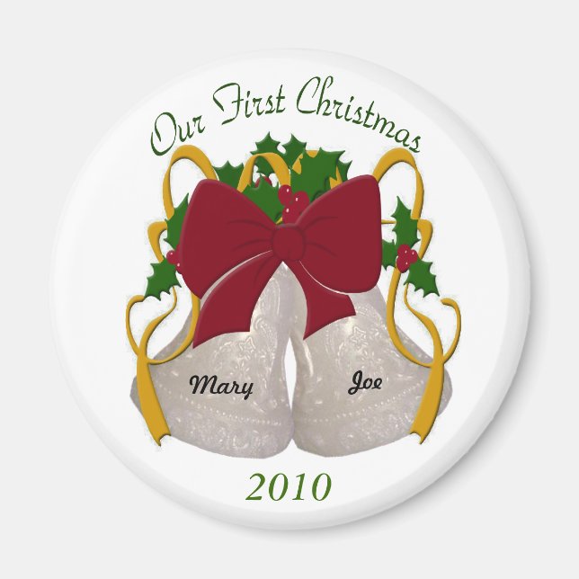 Premières cloches de mariage de Noël Magnet (Devant)