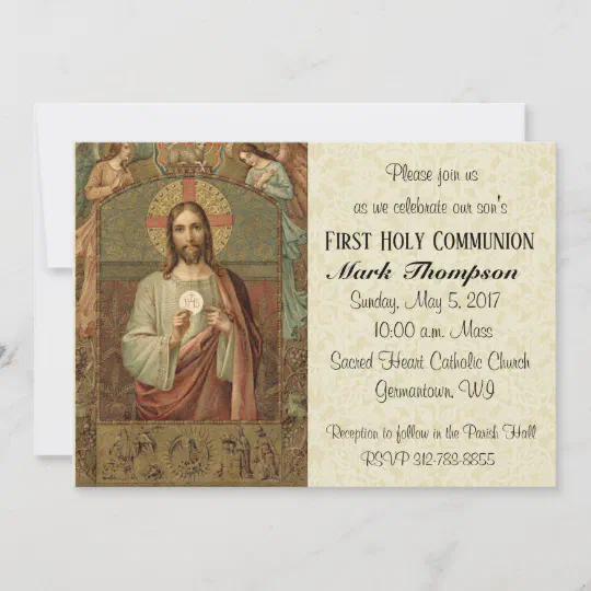 Premieres Invitations Catholiques De Communion De Zazzle Fr