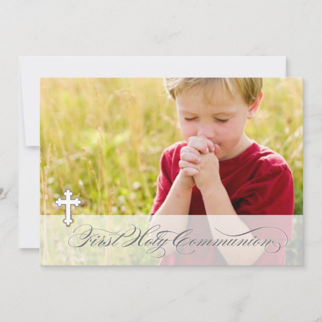 Premières invitations de communion de photo (Devant)