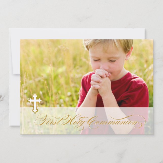 Premières invitations de communion de photo (Devant)