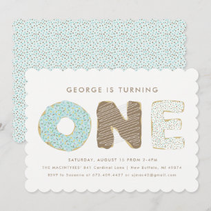 Premières invitations de thème de beignet de fête
