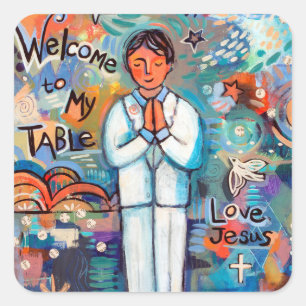 Premiers autocollants de catholique de garçon de