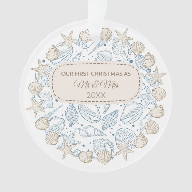 Premiers coquillages de décoration de Noël côtier (devant)
