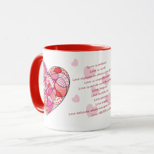 Premiers Corinthiens 13 Versets d'Amour Coeur Mug