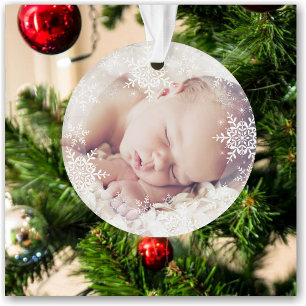 Premiers flocons d'argent blanc de Noël pour bébé