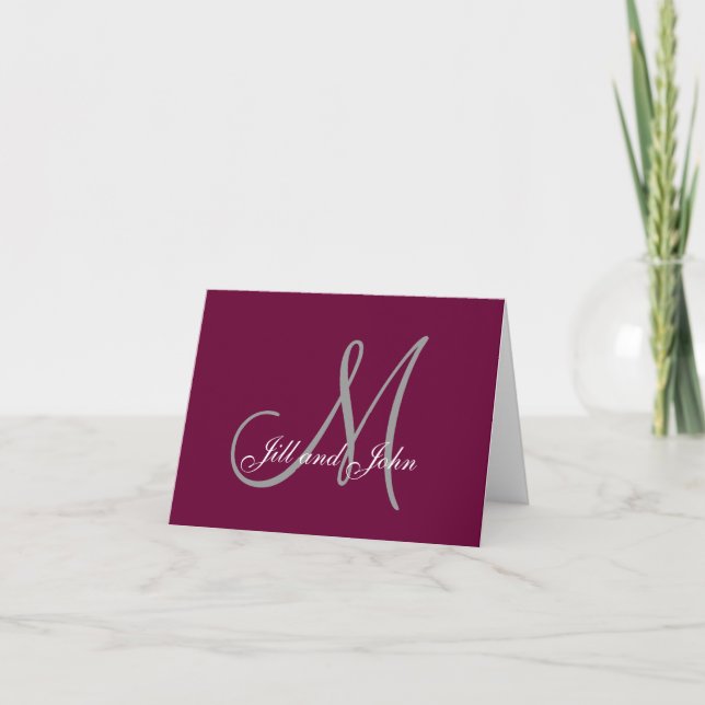 Premiers noms Monogramme Vin Mariage Invitations (Devant)