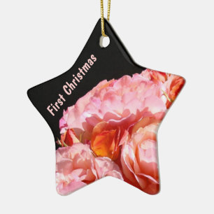 Premiers ornements de Noël Rose Rose Amour