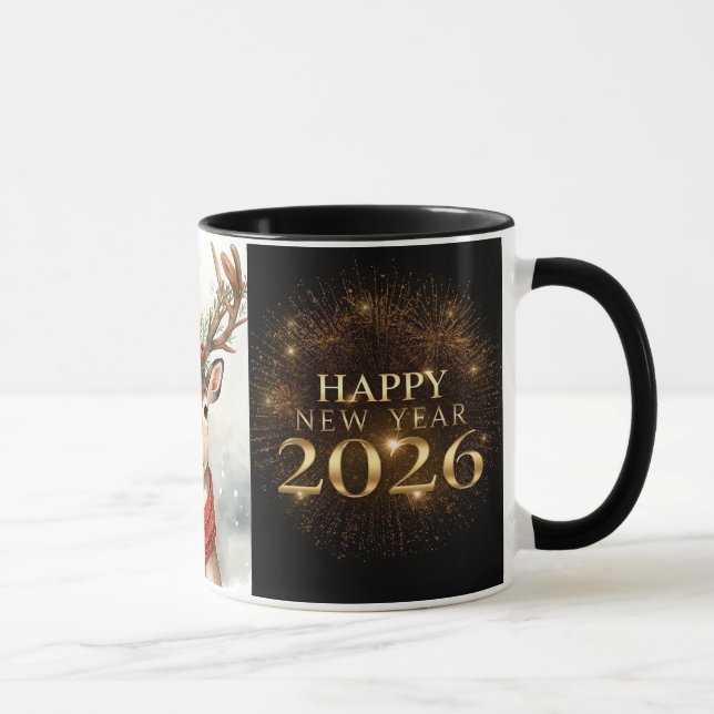 premium black gold happy new year coffee mug (Droite)