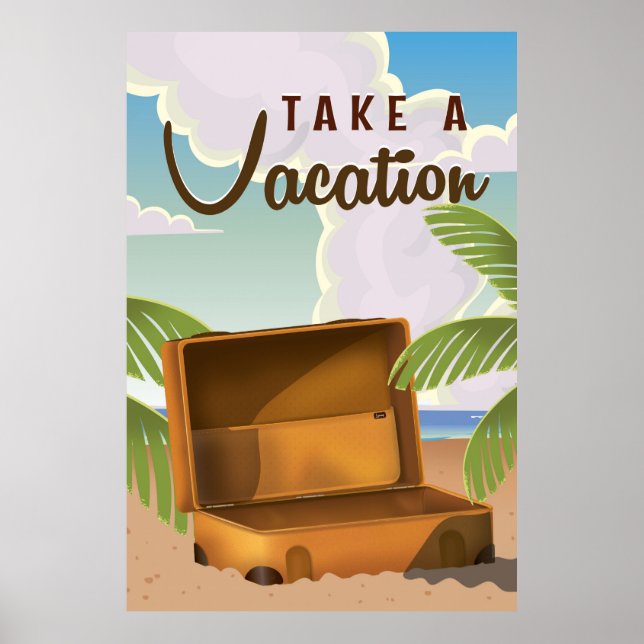 Prendre des vacances affiche de voyage vintage (Devant)