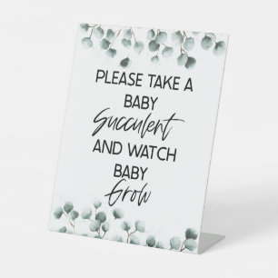 Prendre Un Signe De Faveur Baby shower Succulent