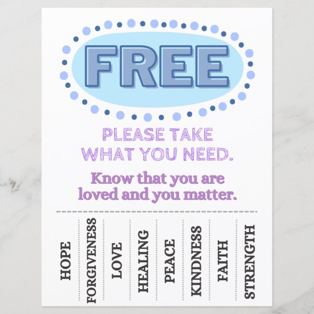 Prenez Ce Que Vous Avez Besoin Flyer (Bleu) (Devant)