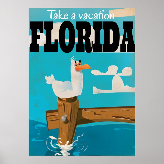 Prenez des vacances - Affiche de voyage vintage Fl (Devant)