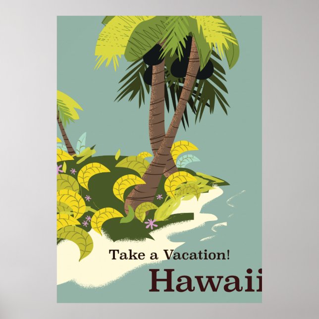 Prenez des vacances affiche de voyage vintage Hawa (Devant)
