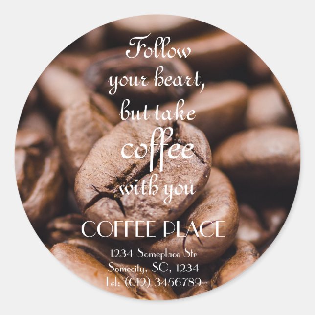 Prenez du café avec vous // étiquette de adresse (Devant)