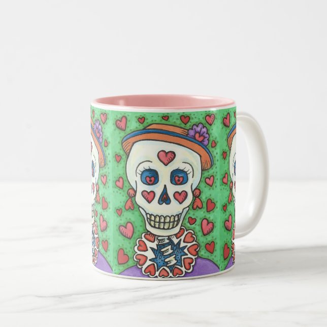 PRENEZ LA SKELETON LADY SKULL MUG RÉPONDRE (Devant droit)