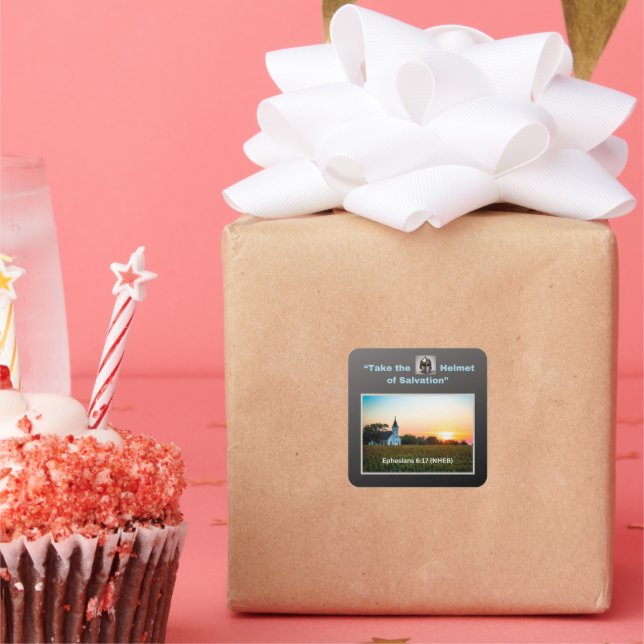 Prenez le Casque du Salut - Stickers Carrés (Fête)