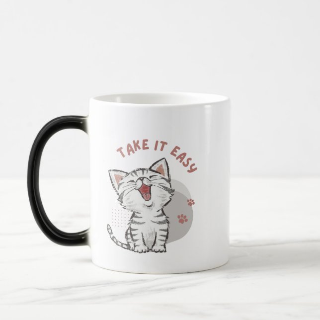 "PRENEZ-LE FACILE" Kitten Mug (Gauche)