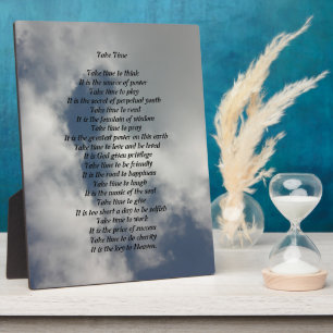 Prenez le temps Poem Plaque