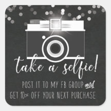 Prenez un autocollant de fidélité client Selfie