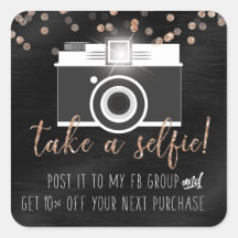 Prenez un autocollant de fidélité client Selfie Pe