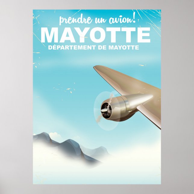 Prenez un avion ! Affiche de voyage Mayotte (Devant)