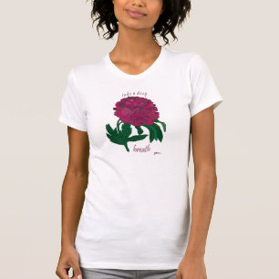 Prenez un T-shirt de pivoine de respiration