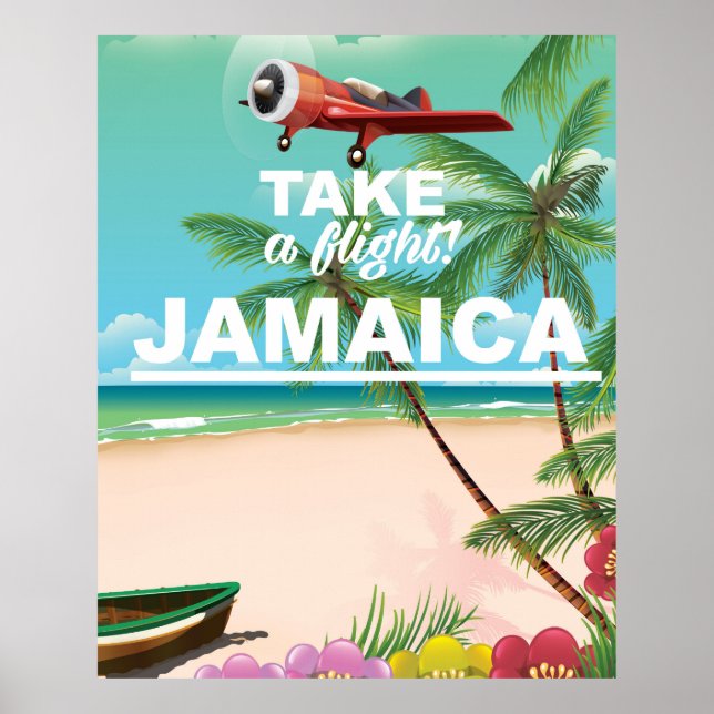 Prenez un vol ! Jamaïque Affiche de vacances rétro (Devant)