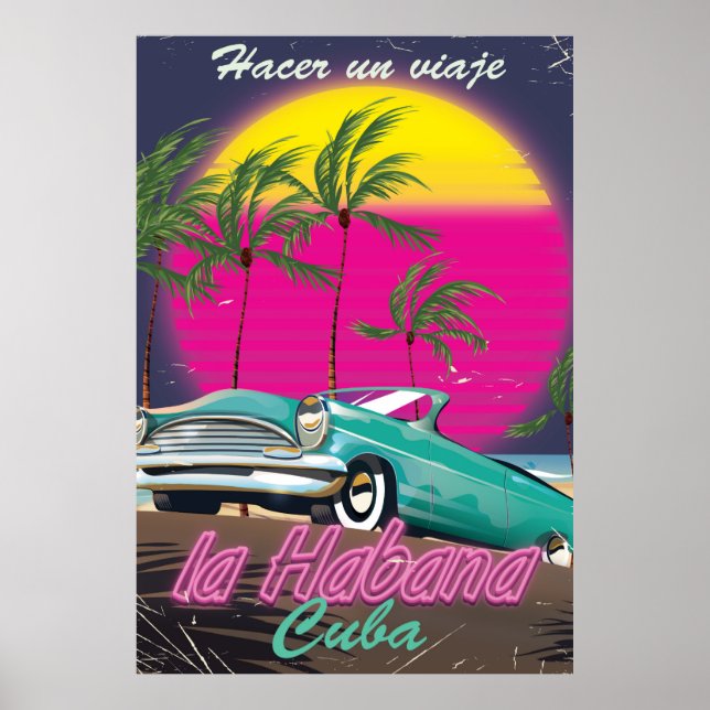 Prenez un voyage à Cuba reto affiche 1985 (Devant)