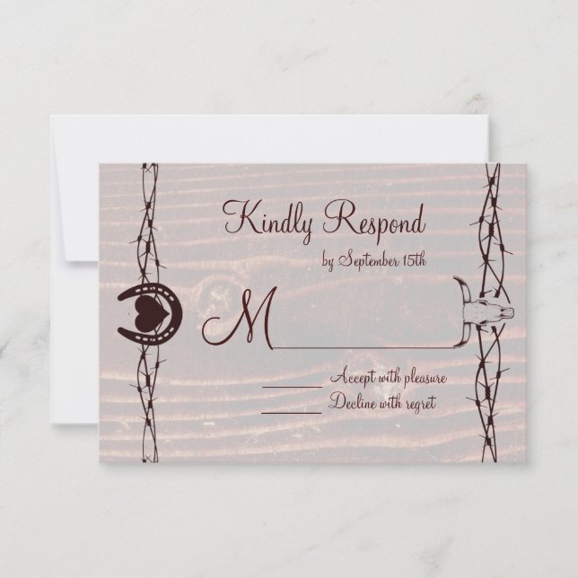 Prenez vos bottes Country Western RSVP Cartes (Devant)