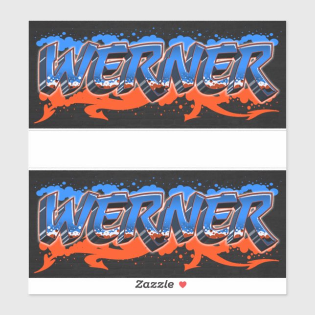 Prénom de Werner Nom Graffiti Autocollant Autocoll (Feuille)
