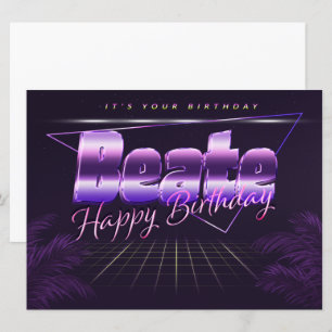 Prénom lila retro Carte Anniversaire