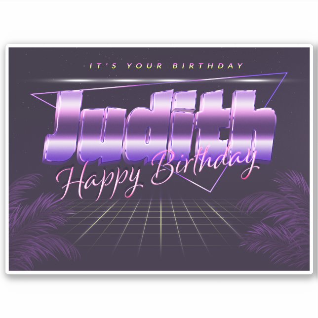 Prénom lila retro Sticker (Devant)