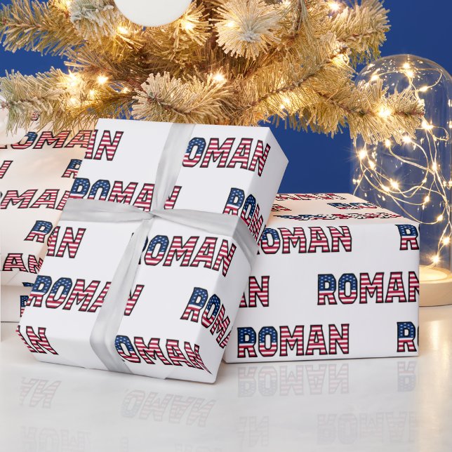 Prénom romain Nom USA États-Unis Papier cadeau Pap (Vacances)