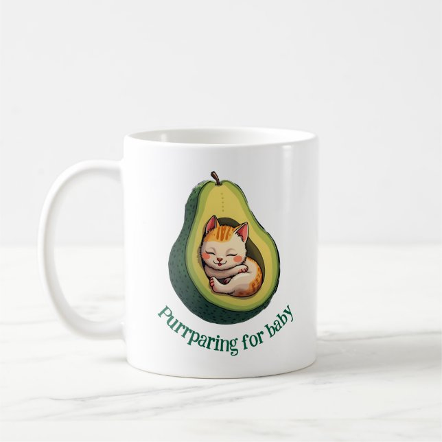 Préparation pour bébé Mug Avocat Chat Mignon Gross (Gauche)