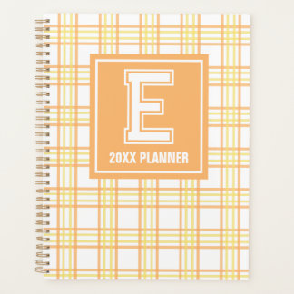 Préparatoire carreaux monogramme orange jaune