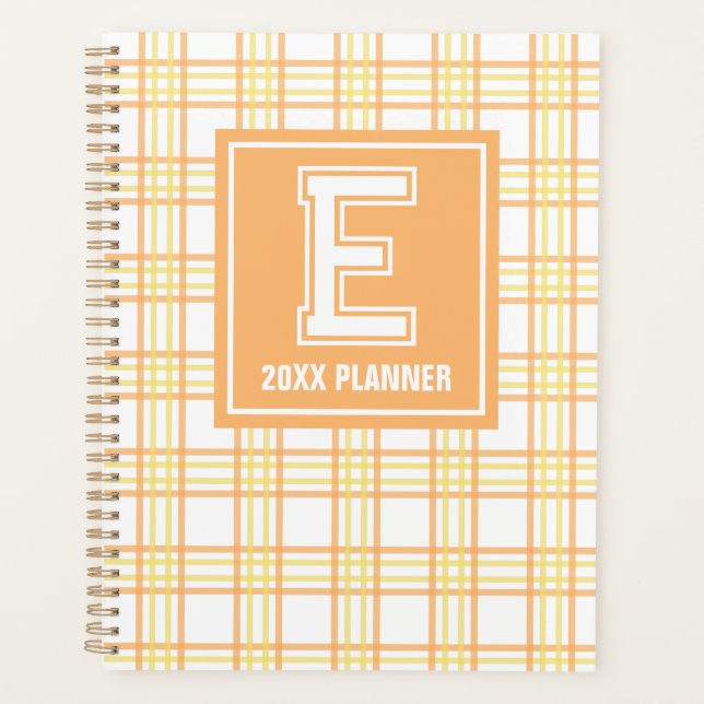 Préparatoire carreaux monogramme orange jaune (Devant)