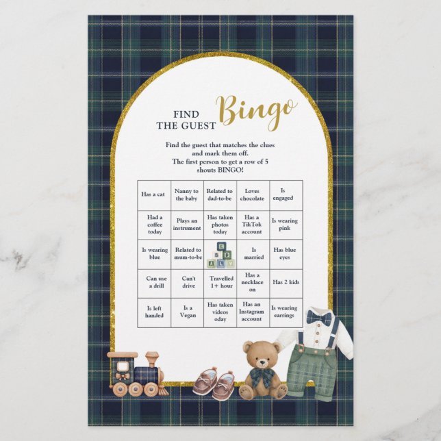 Préparé un petit gentleman Trouvez le Bingo Invité (Devant)