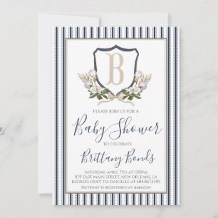 Preppy Baby Boy Cotton Shower Invitation