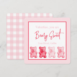 Preppy Beary Sweet Gummy Bear Valentine Card