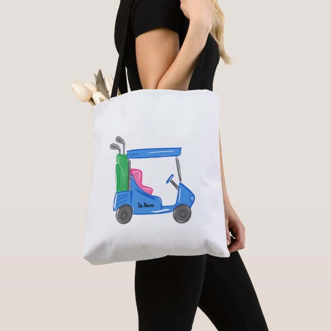 Preppy Blue Personnalisé Golf Cart Sac fourre-tout (De près)