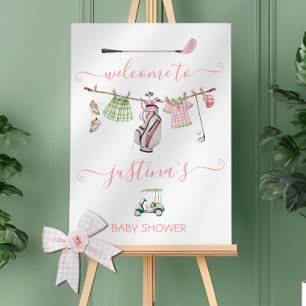 Preppy Golf Girl Baby shower Affiche de bienvenue