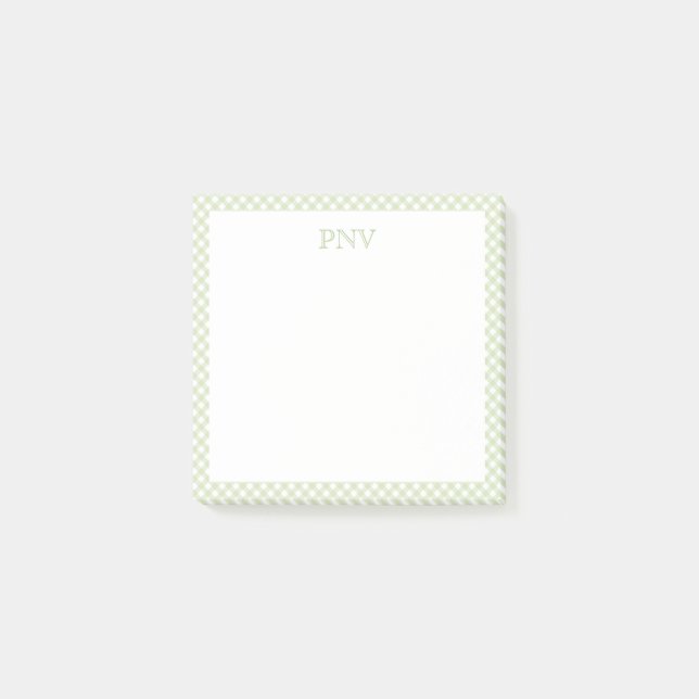 Preppy Green and White Post-It Notes (Devant)