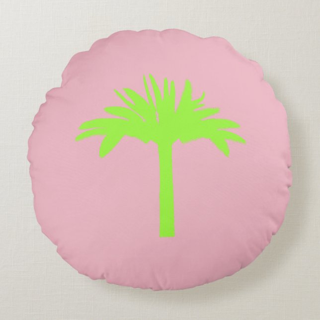 Preppy Green Palm Tree Coussin (Devant)